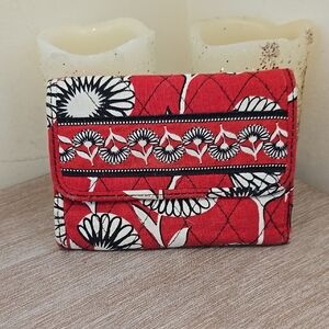 Vera Bradley Red Floral Trifold Wallet
